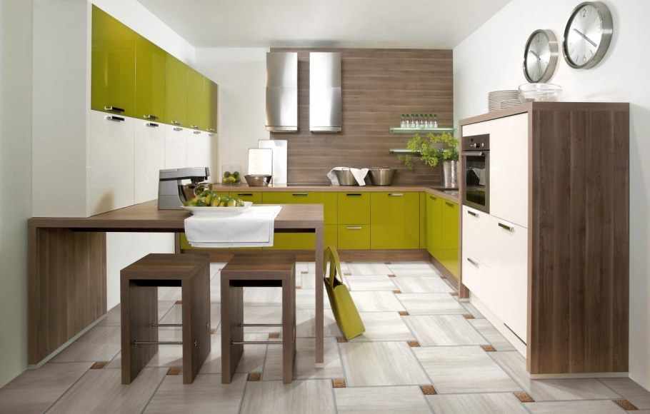 Кухня оливкового цвета