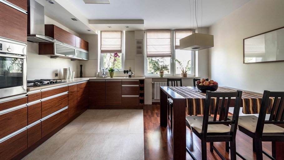 Комбинированные полы на кухне