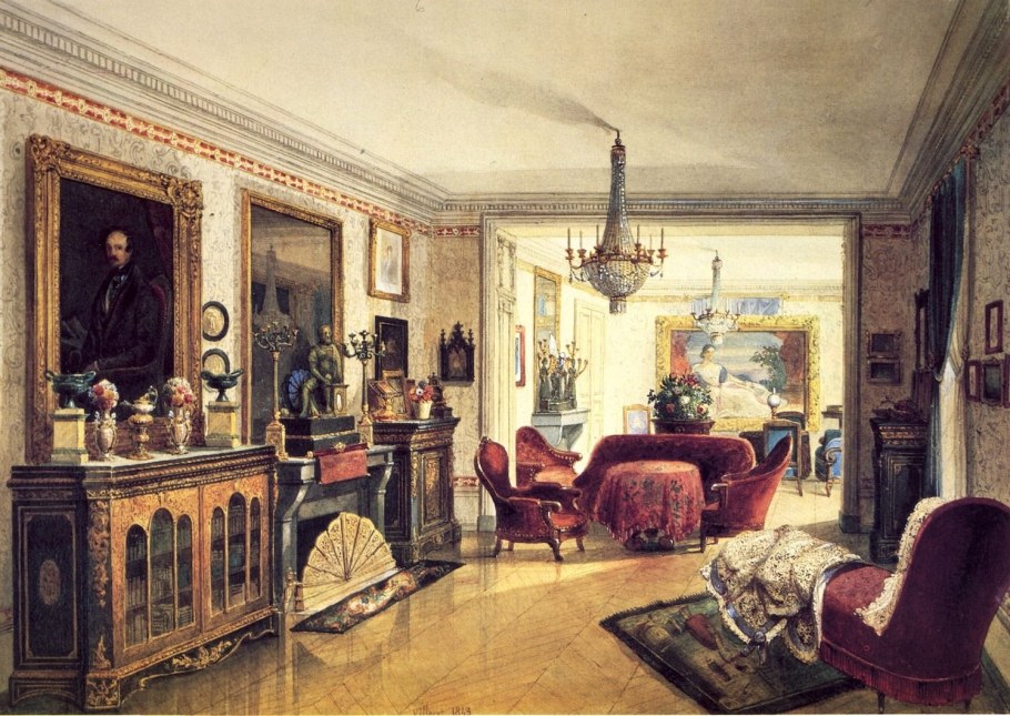 Викторианская гостиная 19 век Англия