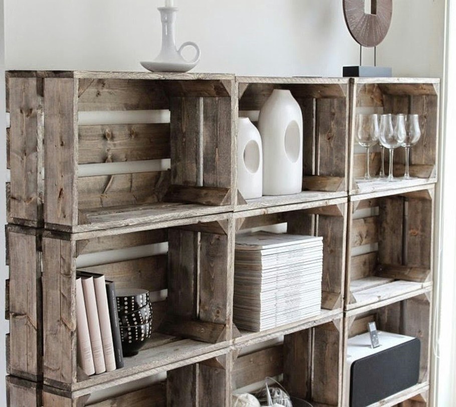 Полки из ящиков деревянных