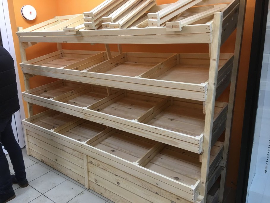 Стеллаж овощной деревянный