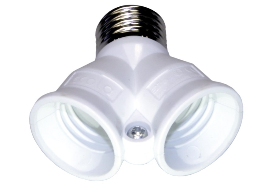 ИК С цоколя е27 на 2*е27(разветвлитель) Ecola белый Max 150вт 220в