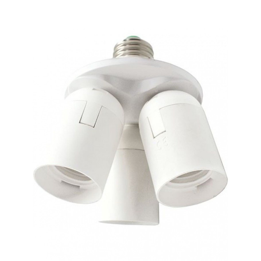 Переходник с цоколя e27 на 3хe27 белый Ecola Base (a7w37weay).