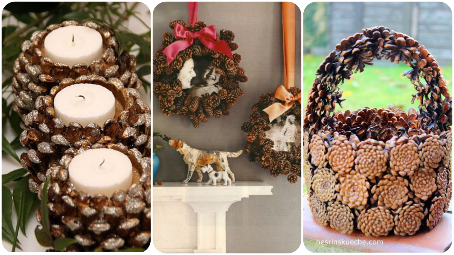 Декорации из шишек