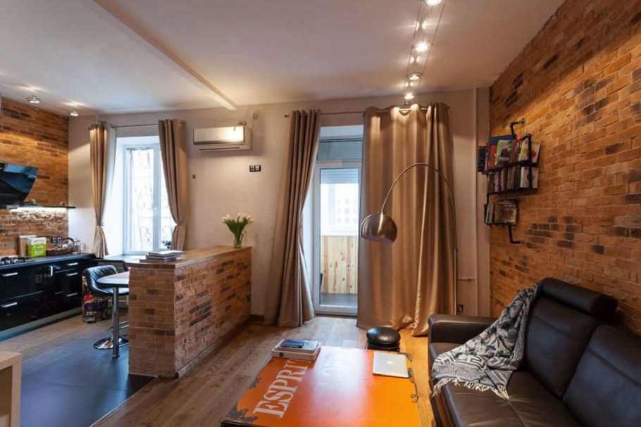 Кухня-гостиная 20 кв.м лофт