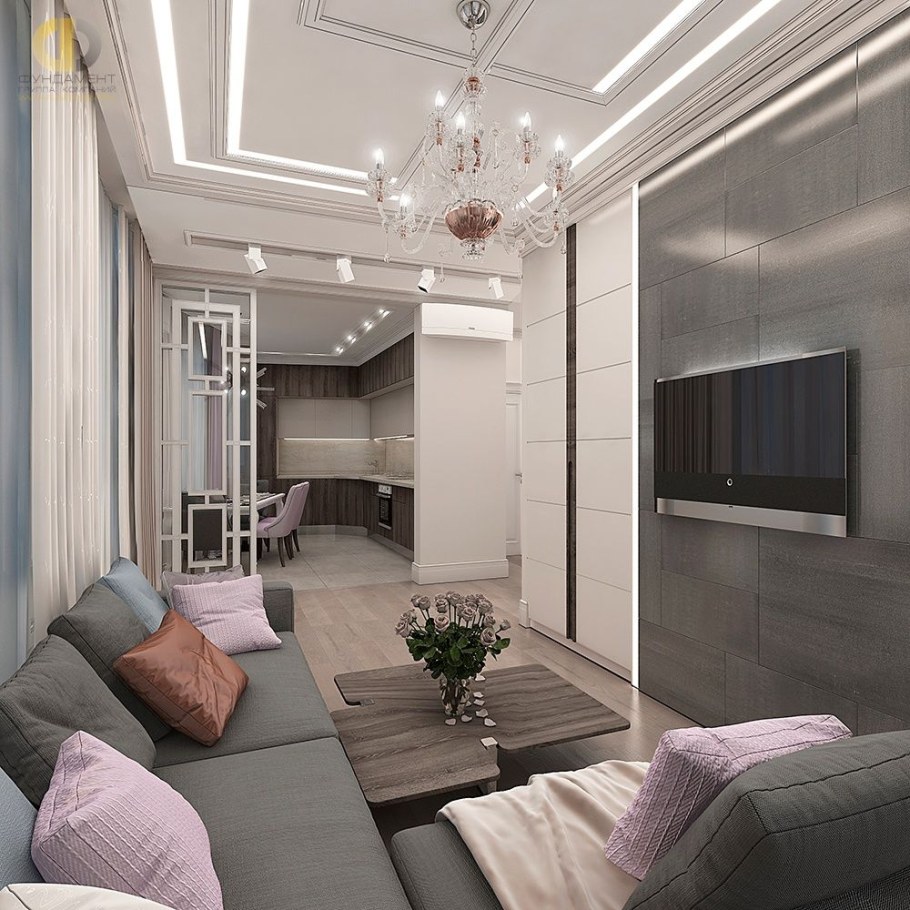 Гостиная Неоклассика 17 кв м п44т