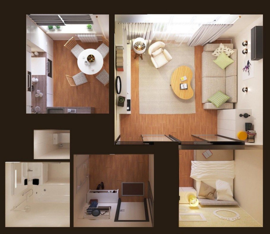 Планировка однокомнатной студии 30 кв.м