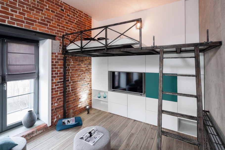 Кровать второй ярус стиль лофт