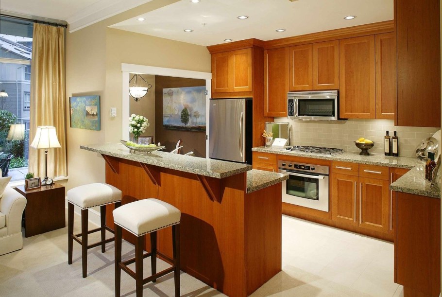 Кухняс барнрй стойкой .