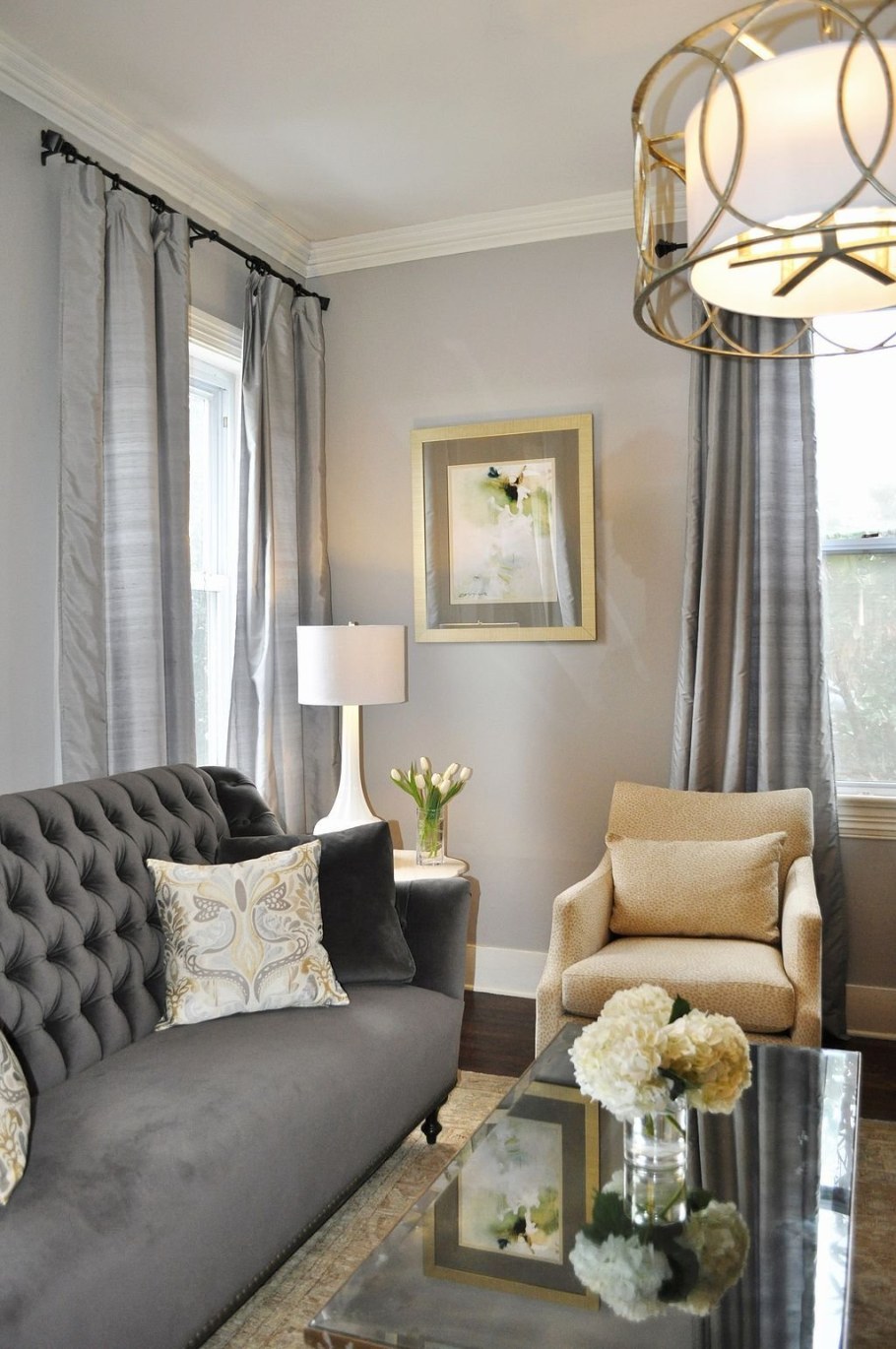 Сочетание серого и бежевого в интерьере