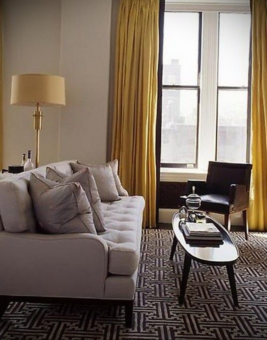 Желтые шторы в интерьере