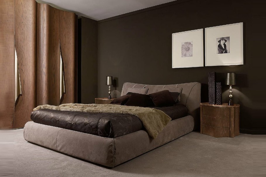 Спальня в коричневых тонах