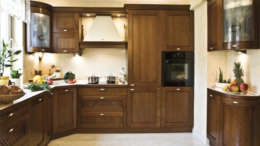 Кухня орехового цвета