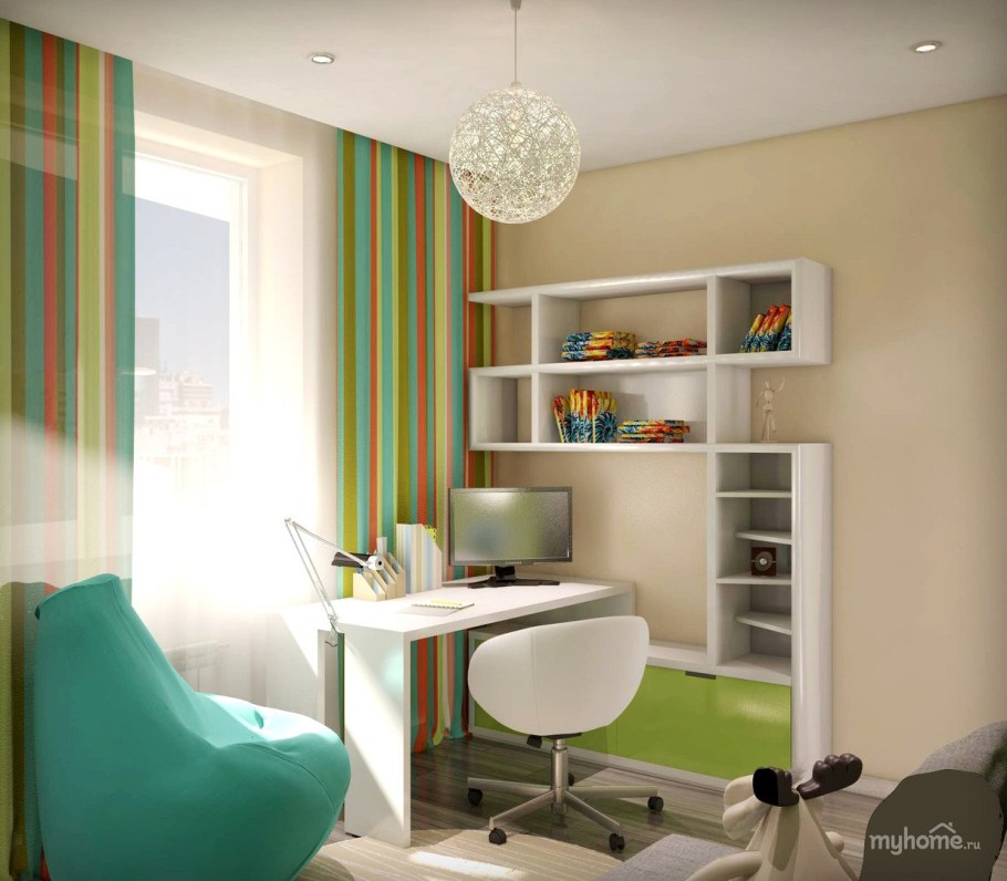 Дизайнерская детская комната для школьника