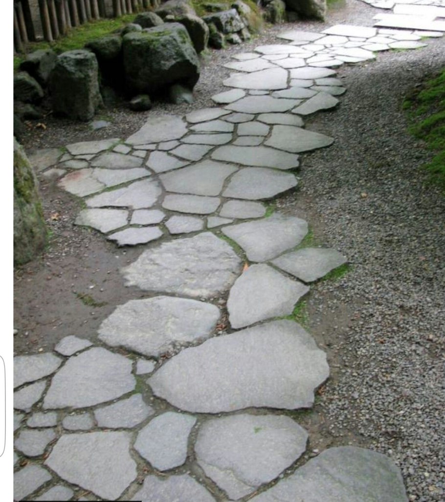 Дорожка из валунов и бетона