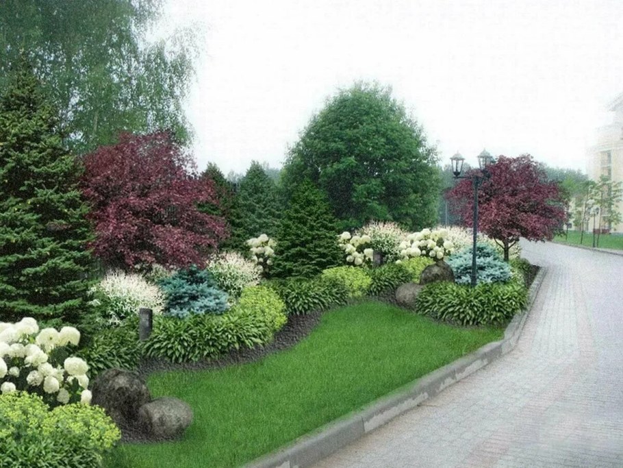 Спирея в миксбордере