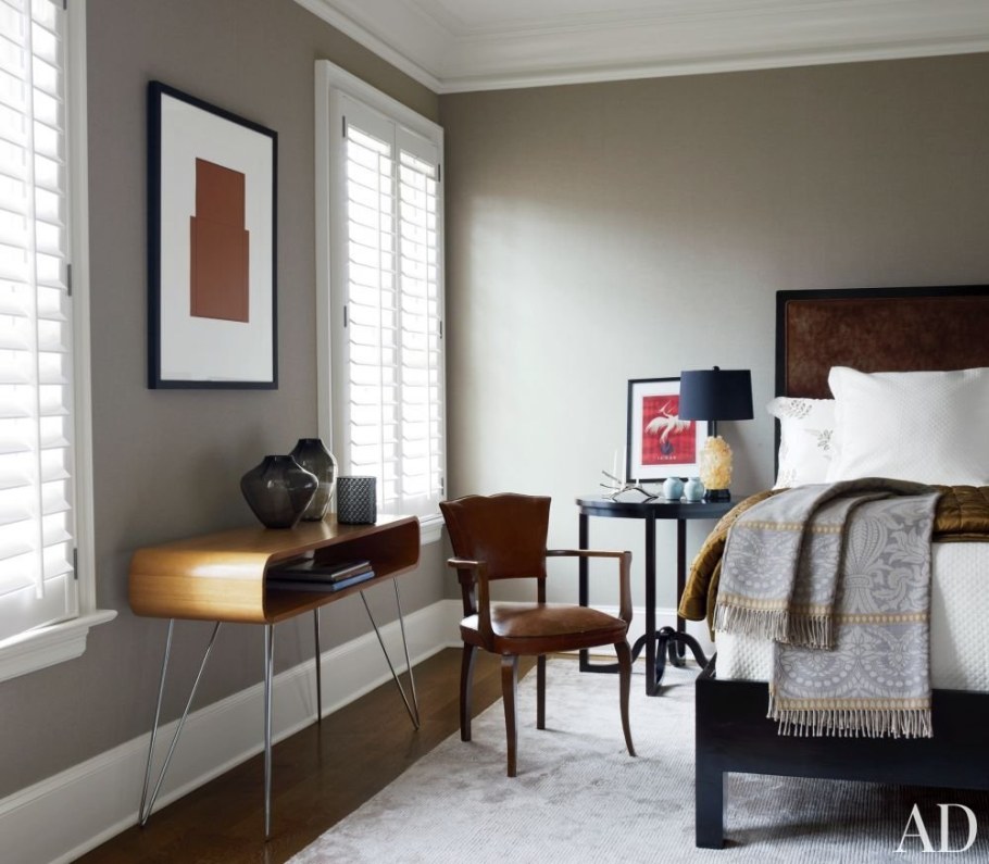 Сочетание серого и коричневого в интерьере