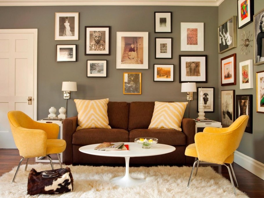 Светло коричневые стены в интерьере