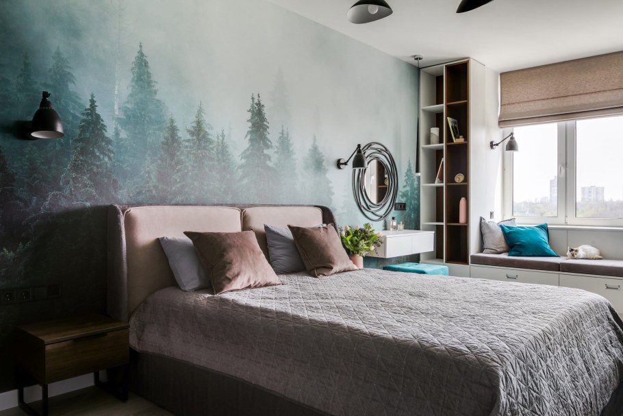 Спальня с лесом