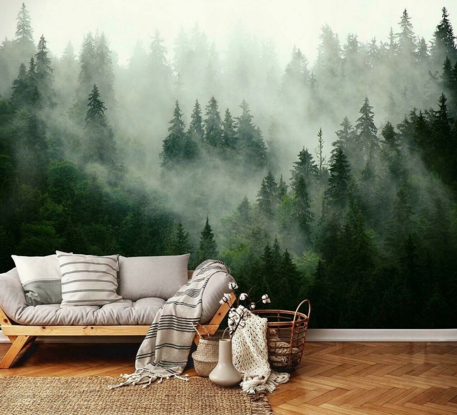 Affresco лес в тумане