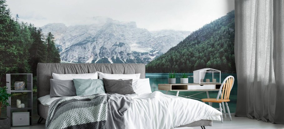 Фреска в скандинавском стиле в спальню