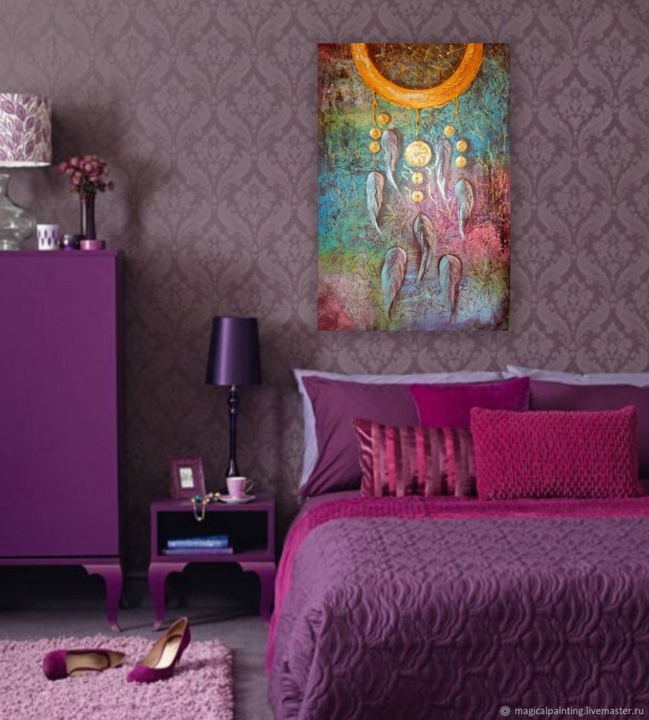 Лиловые стены в интерьере