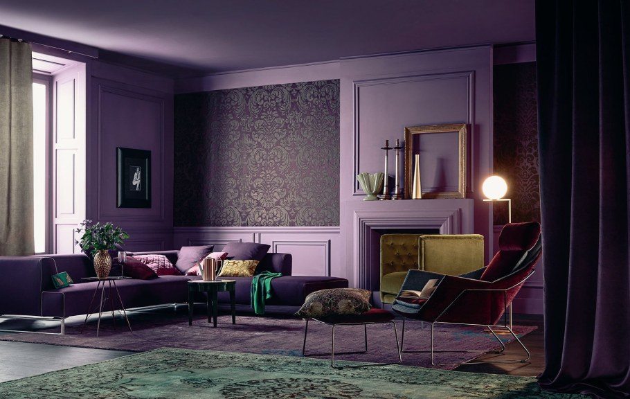 Фиолетовый в интерьере