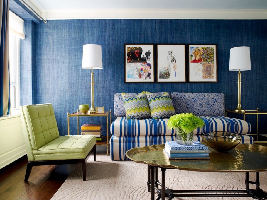 Интерьер в зелено голубых тонах