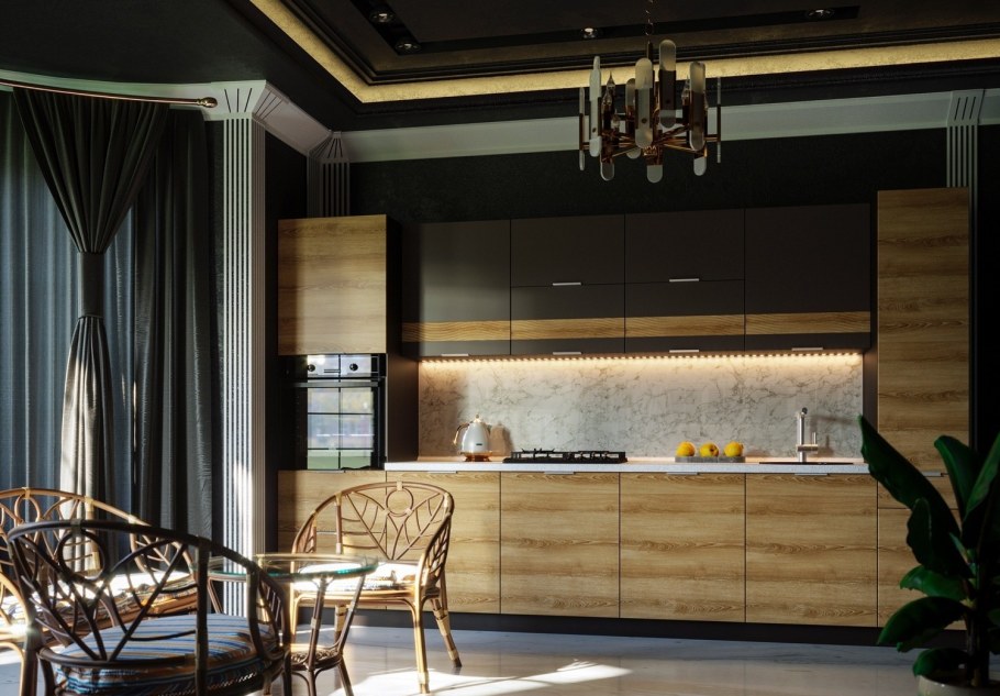 Кухня Терра-03 Смоки софт/ель Карпатская