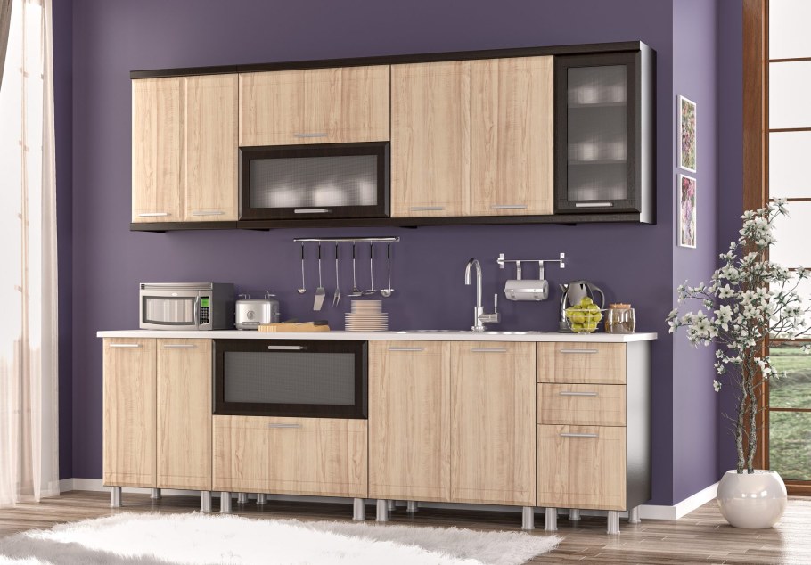 Модульная кухня Терра венге светлый/тик