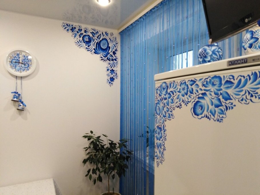 Роспись стен Гжель