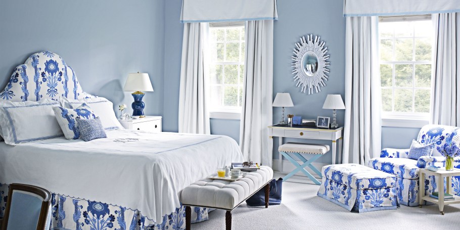 Спальня в стиле Гжель