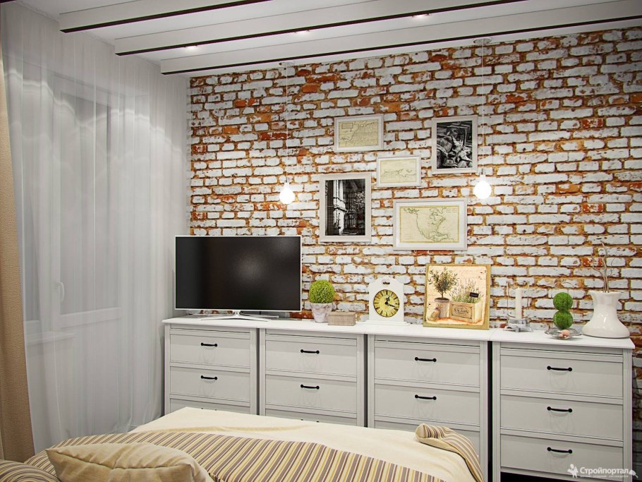 Кирпичная кладка в интерьере