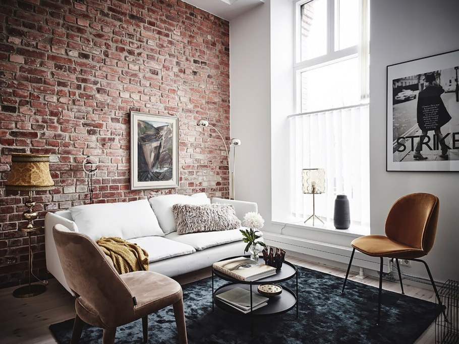 Кирпичная кладка в интерьере