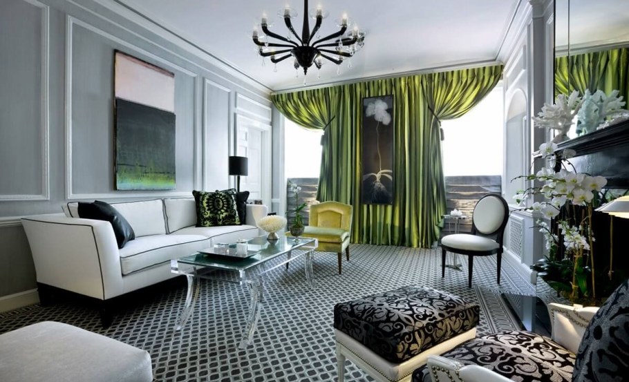 Зеленый интерьер ардеко