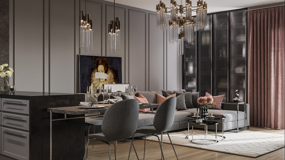 Гостиная в стиле арт деко