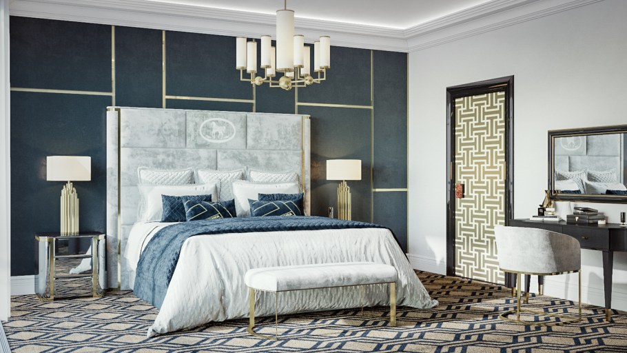 Ар деко в интерьере спальни