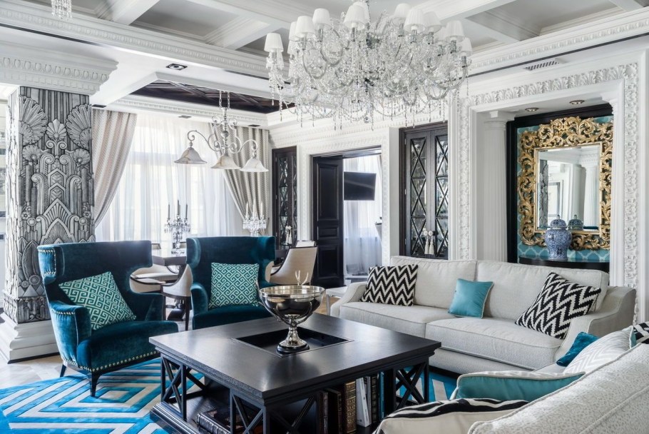 Гостиная ар деко Неоклассика