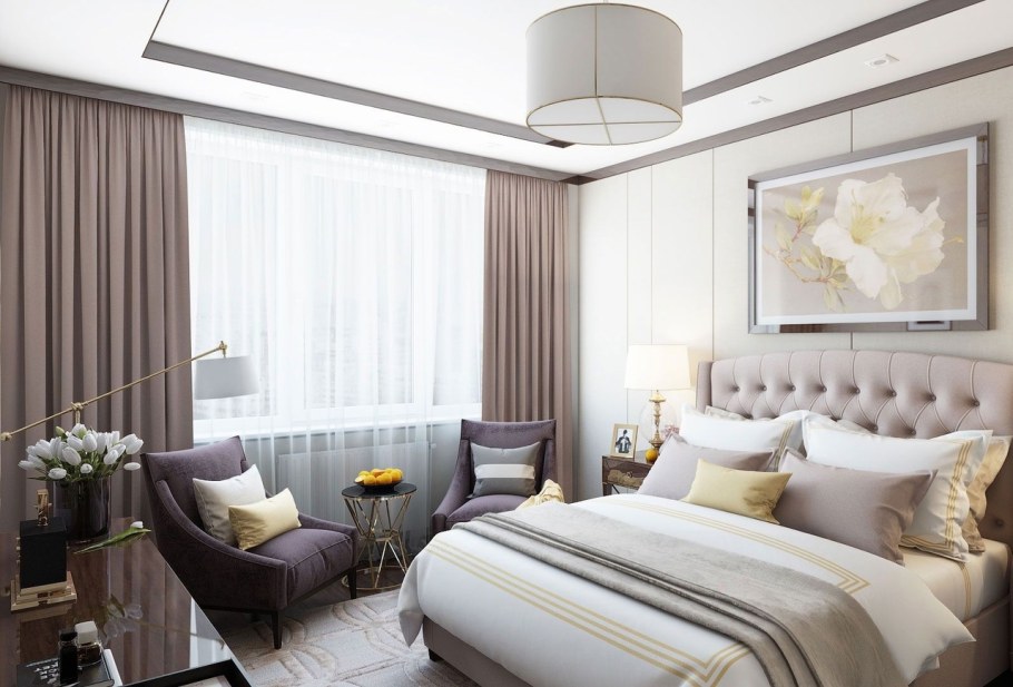 Современная спальня в стиле арт деко