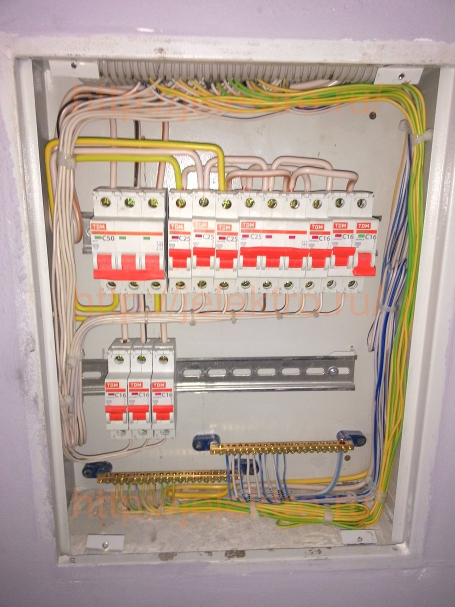 Щит распределительный электрический расключение