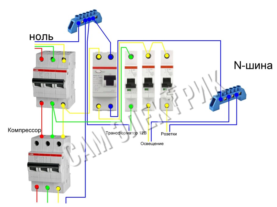 Электрическая схема подключения гаража 380в