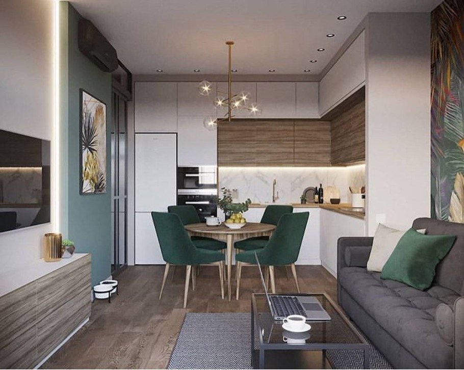 Пик евродвушка кухня гостиная