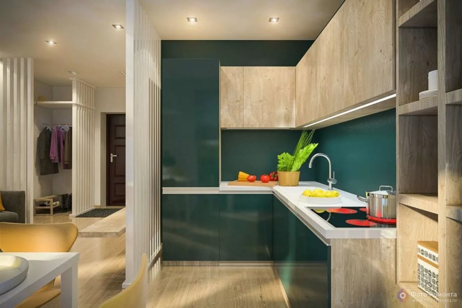 Кухня в однокомнатной квартире