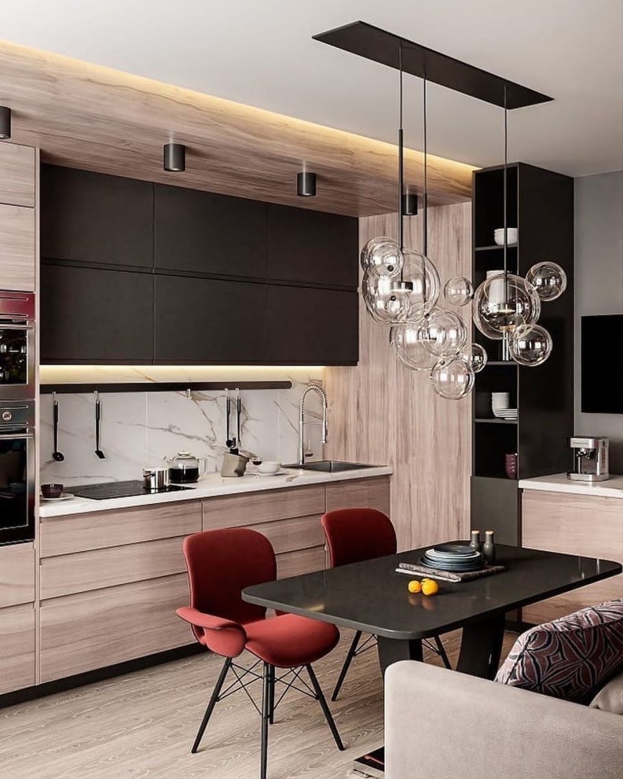 Интерьер кухни студии