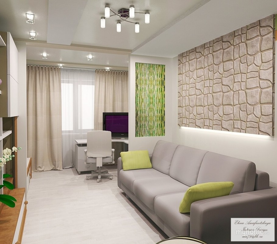 Интерьер однокомнатной квартиры