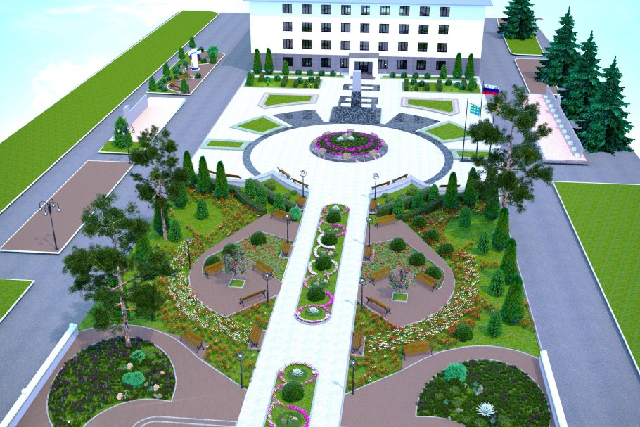 Озеленение сквера