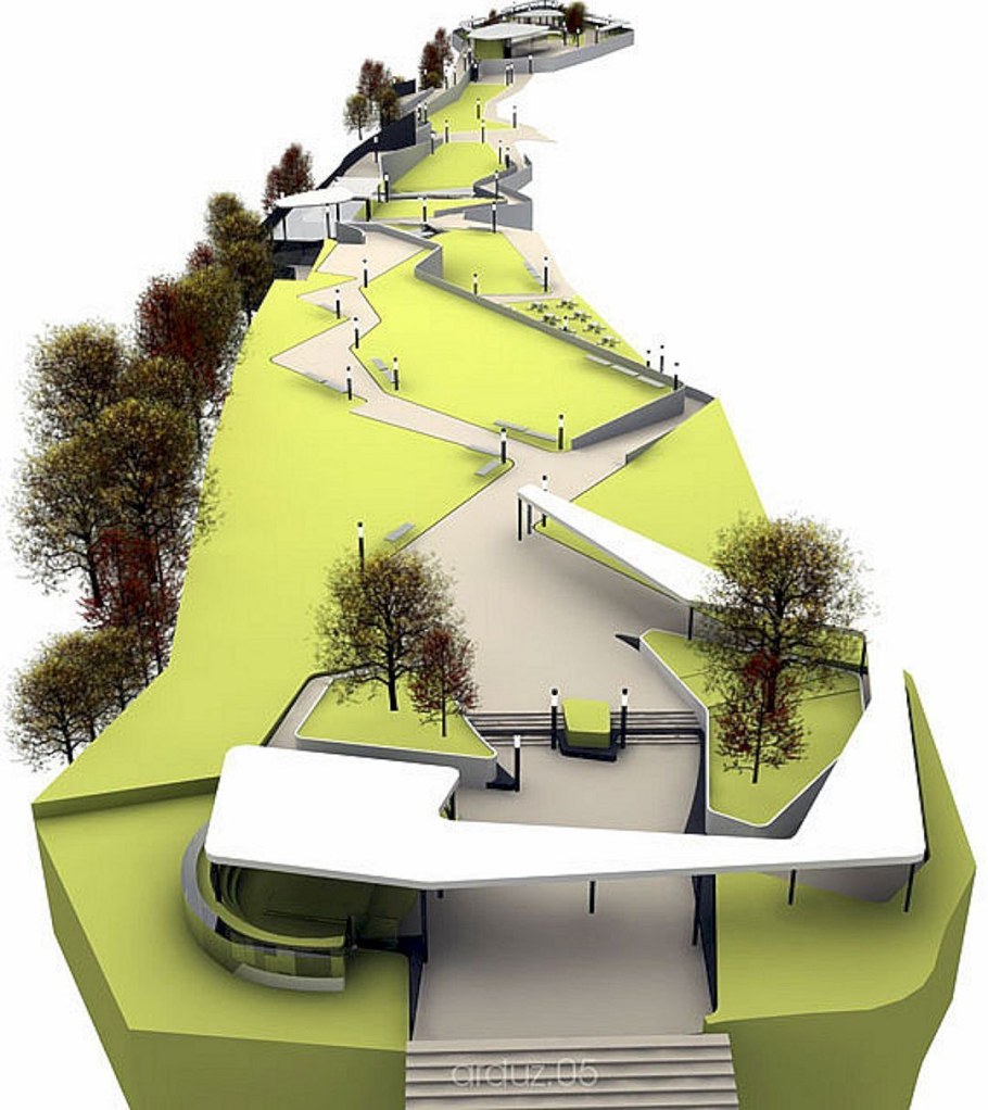 Парк на рельефе