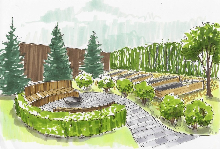 Скетчап 3д ландшафт Альпийская горка