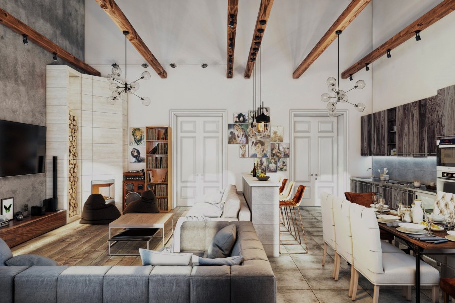 Лофт с элементами классики