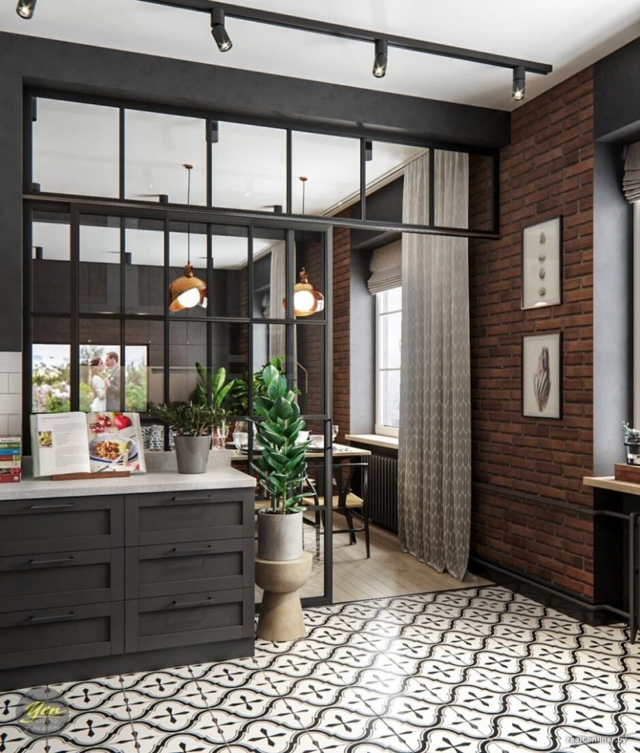 Кухня лофт в сталинке